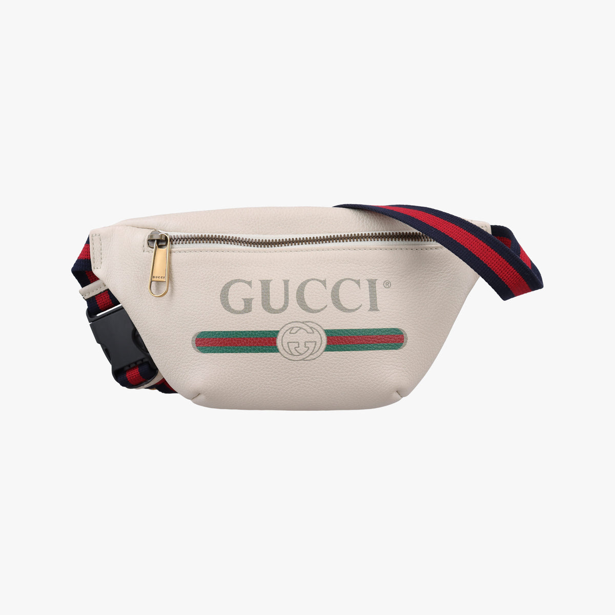 Pre-owned Gucci Print White Leather 527792 bum bag/waist bag | stylenewstar