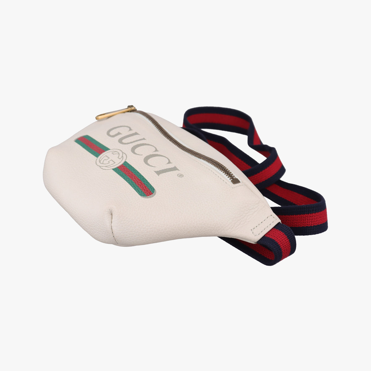 Pre-owned Gucci Print White Leather 527792 bum bag/waist bag | stylenewstar