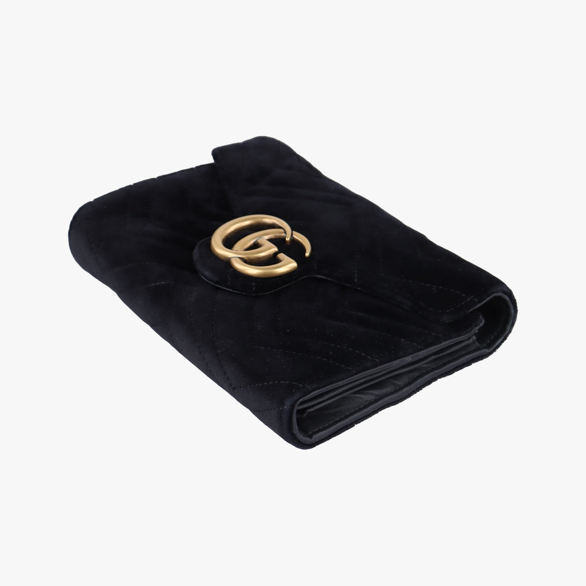Pre-owned Gucci GG Marmont Black velour 474575 shoulderbag | stylenewstar