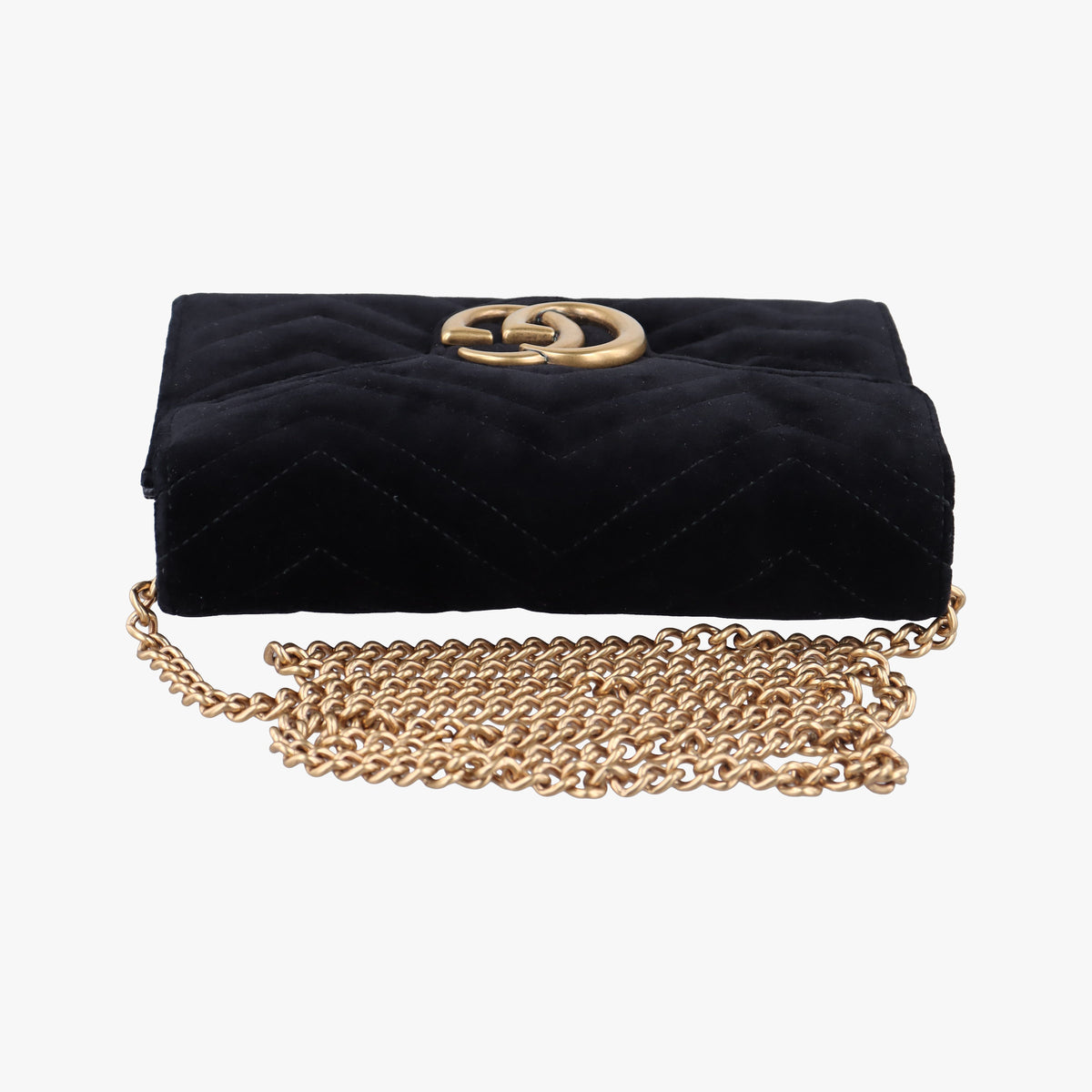 Pre-owned Gucci GG Marmont Black velour 474575 shoulderbag | stylenewstar