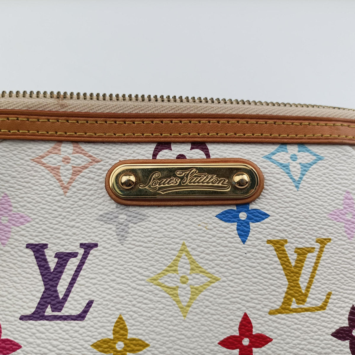 Pre-owned Louis Vuitton Pochette Mira MM Pouch white Monogram Multicolor M60096 handbag | stylenewstar