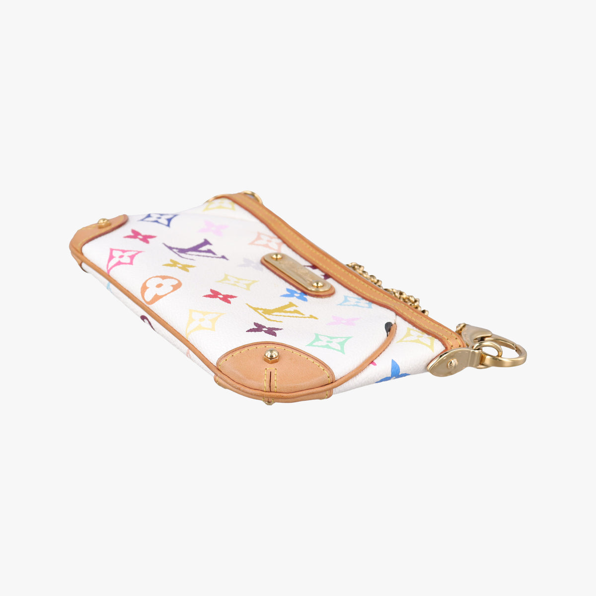 Pre-owned Louis Vuitton Pochette Mira MM Pouch white Monogram Multicolor M60096 handbag | stylenewstar