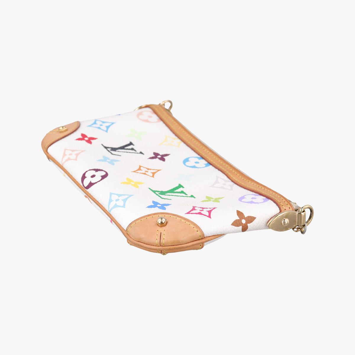 Pre-owned Louis Vuitton Pochette Mira MM Pouch white Monogram Multicolor M60096 handbag | stylenewstar