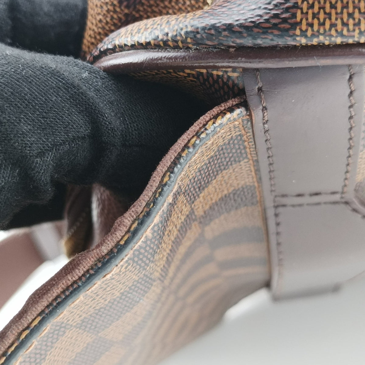 Secondhand Louis Vuitton SHELTON MM EBENE Damier Canvas N41149 shoulderbag | stylenewstar