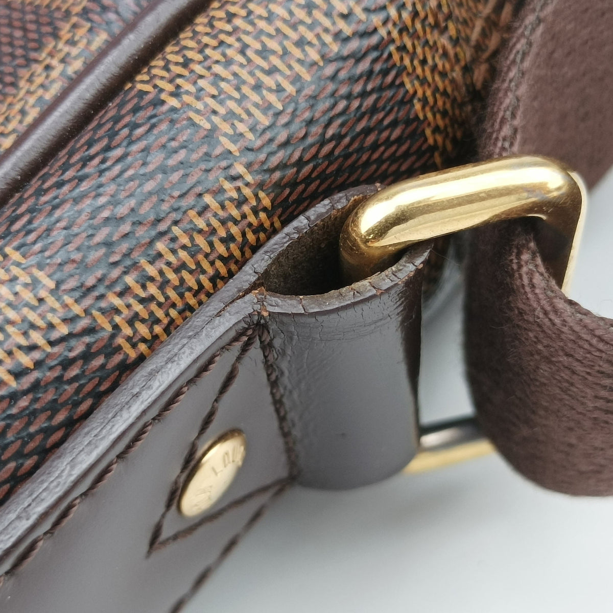 Secondhand Louis Vuitton SHELTON MM EBENE Damier Canvas N41149 shoulderbag | stylenewstar