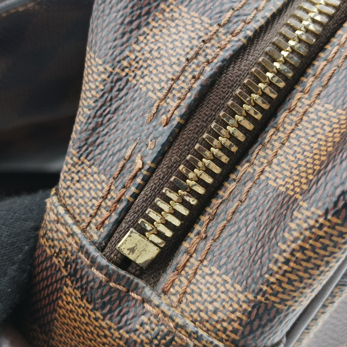 Secondhand Louis Vuitton SHELTON MM EBENE Damier Canvas N41149 shoulderbag | stylenewstar