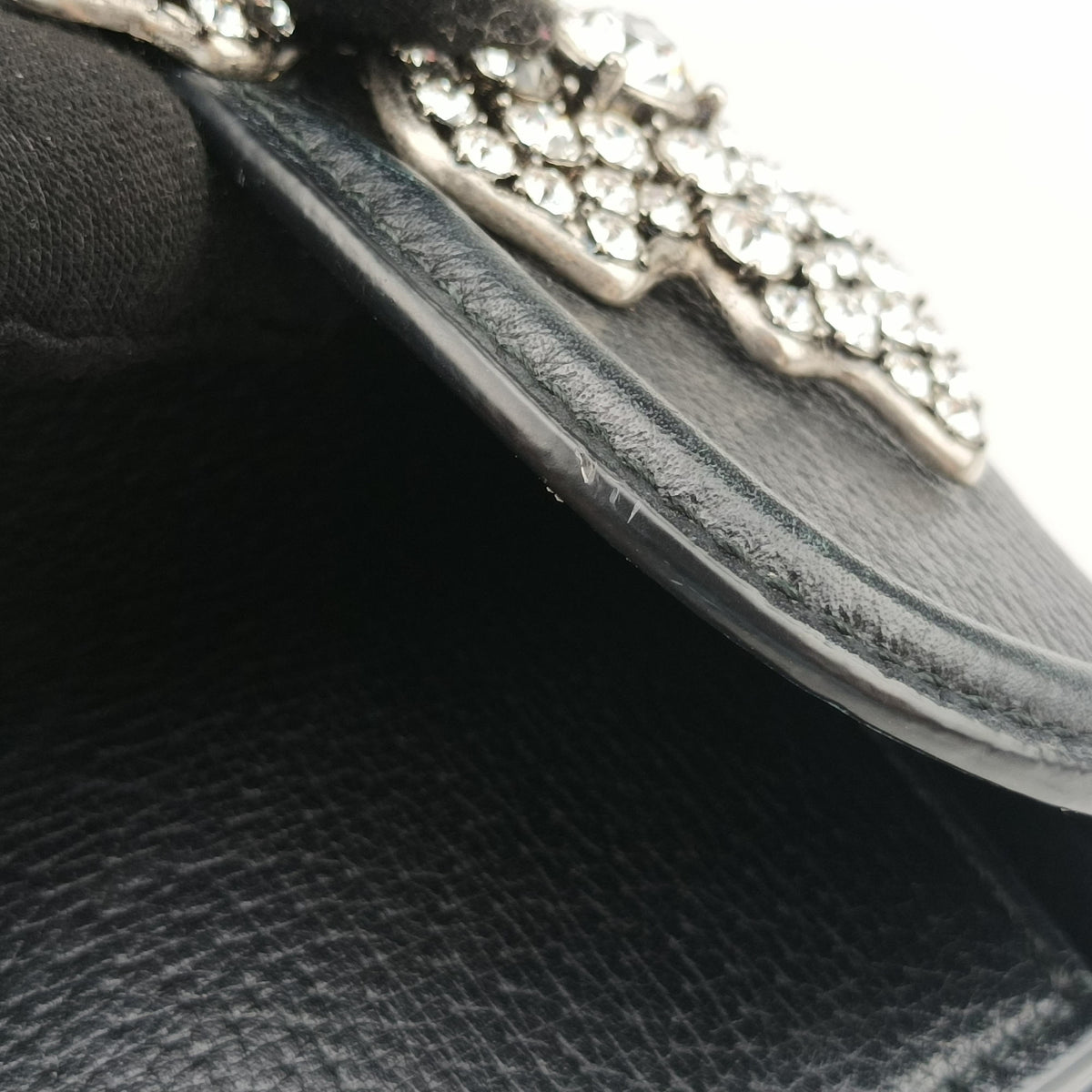 Pre-owned Gucci Totem  Sherry line Butterfly Black Leather 505387 shoulderbag | stylenewstar