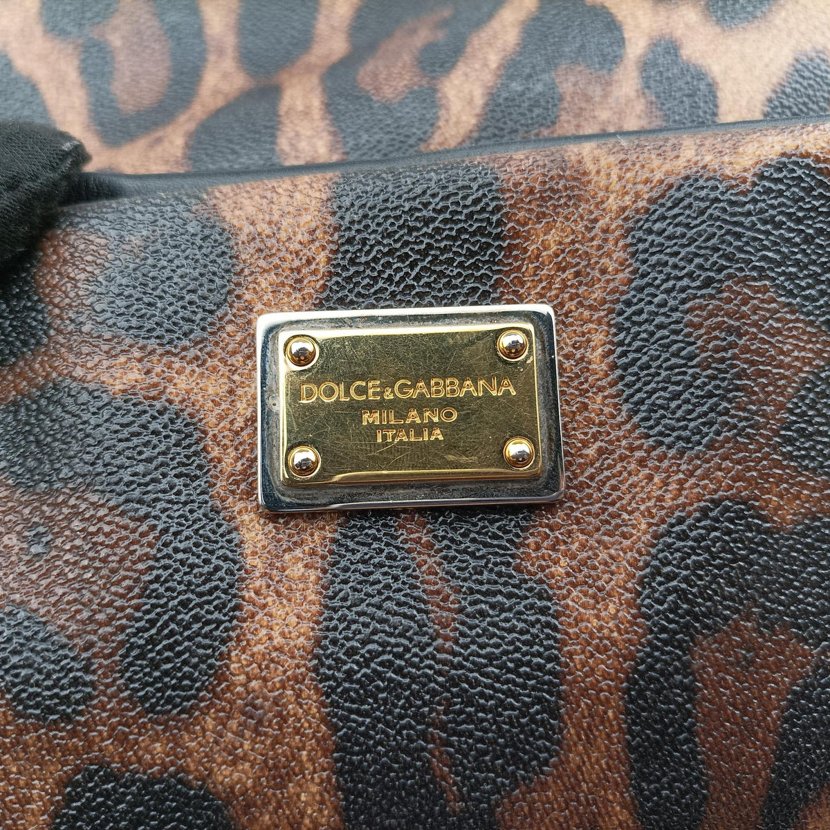 Pre-owned Dolce & Gabbana Leopard Print Tote Brown Leather  shoulderbag | stylenewstar