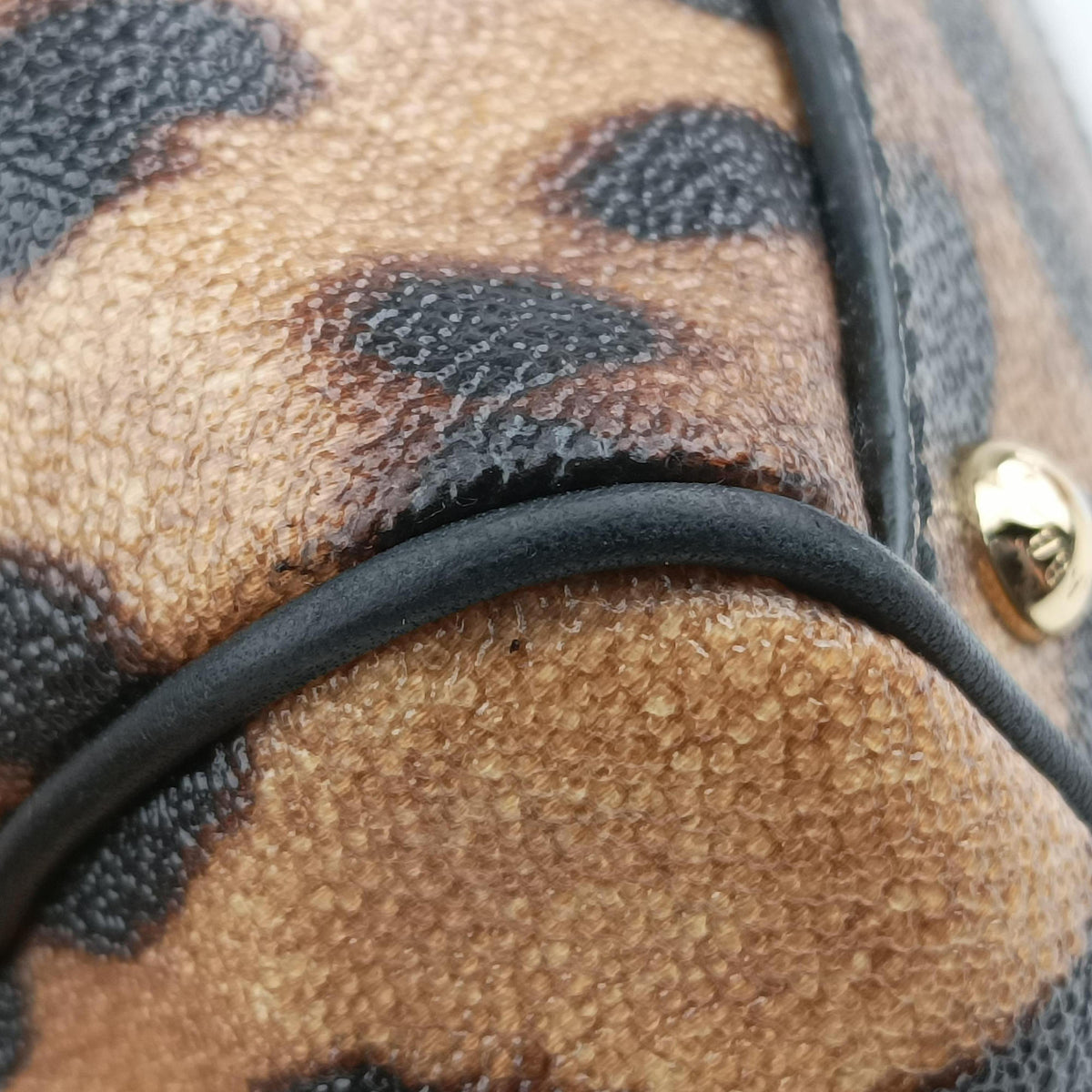Pre-owned Dolce & Gabbana Leopard Print Tote Brown Leather  shoulderbag | stylenewstar