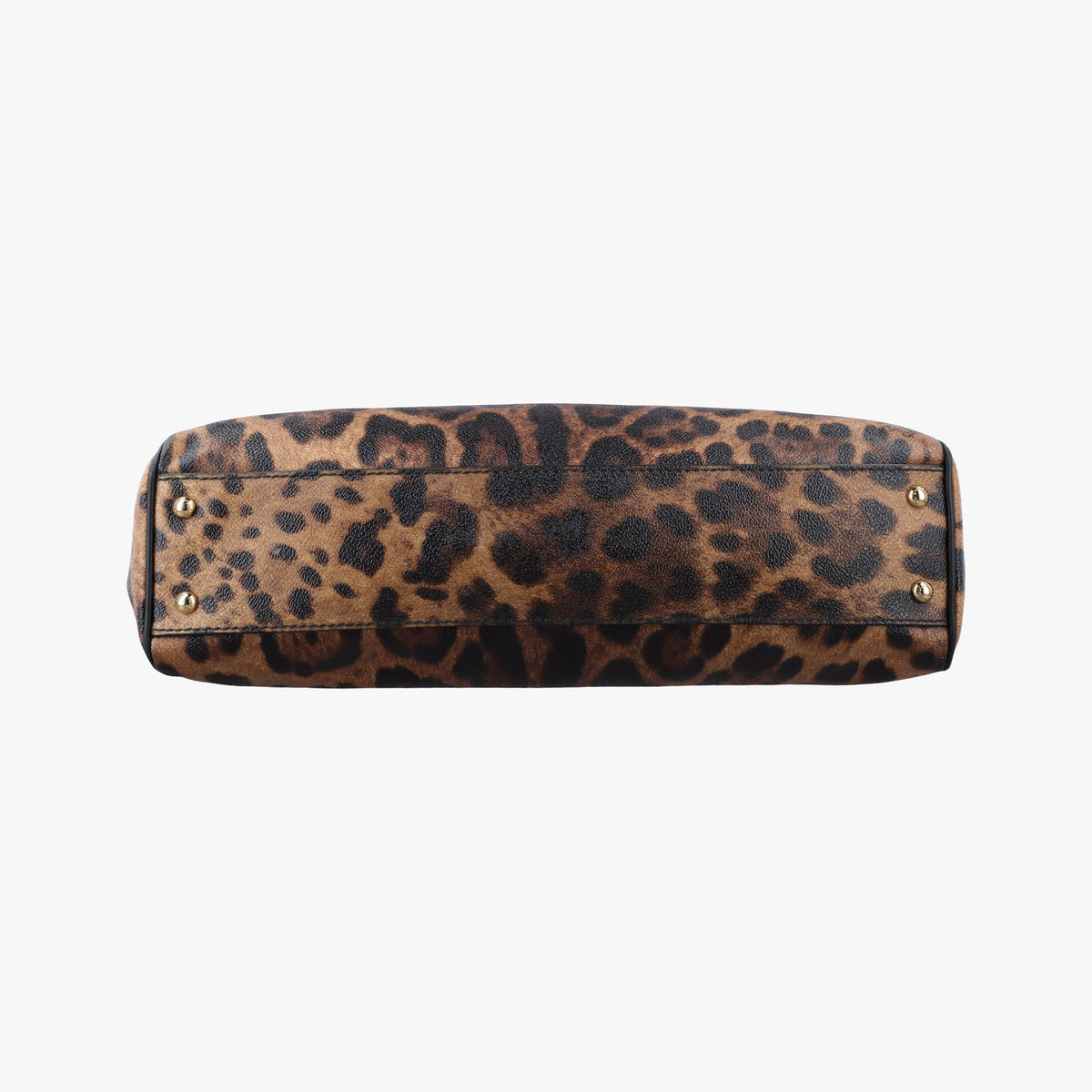 Pre-owned Dolce & Gabbana Leopard Print Tote Brown Leather  shoulderbag | stylenewstar