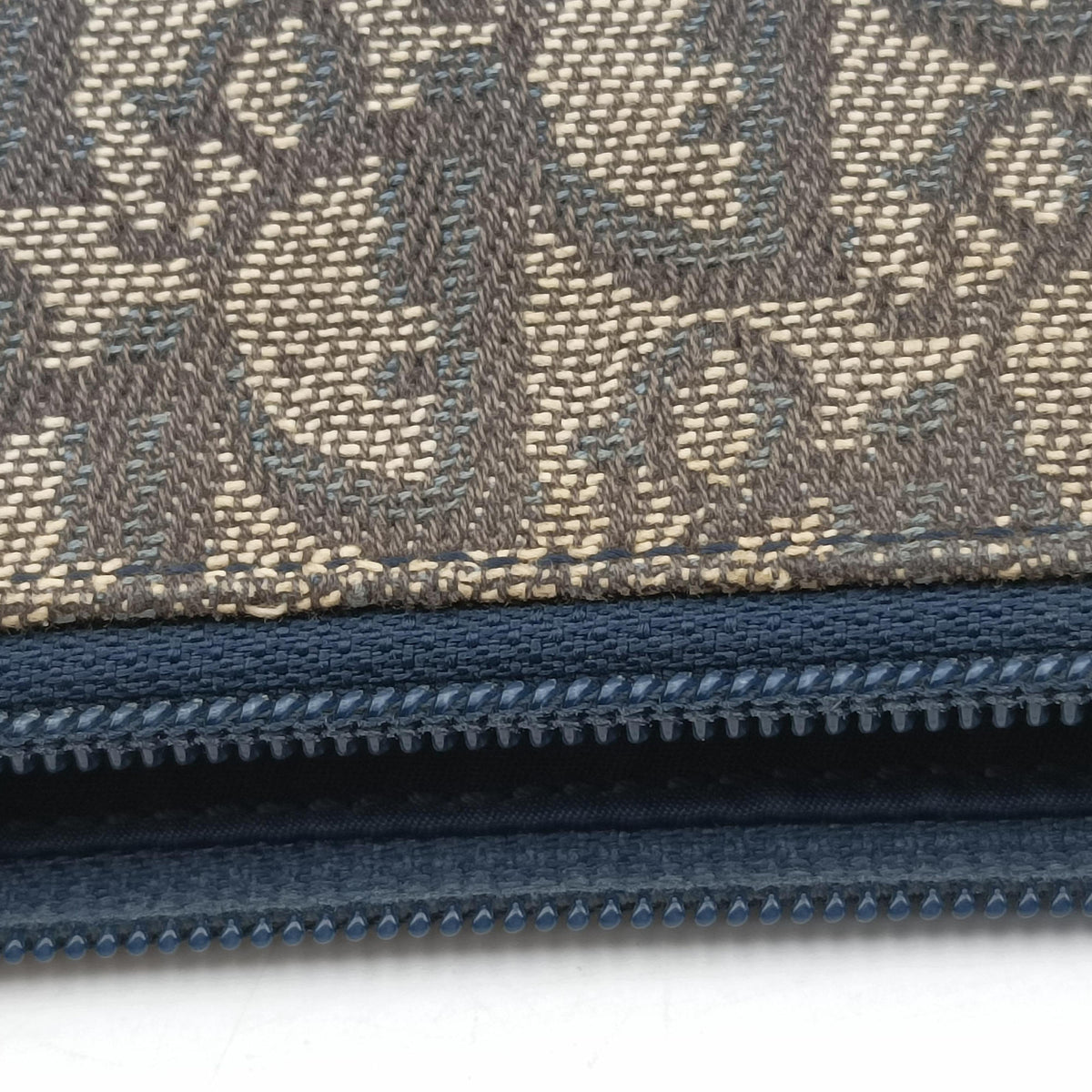 Pre-owned Christian Dior Trotter Navy Jacquard  shoulderbag | stylenewstar