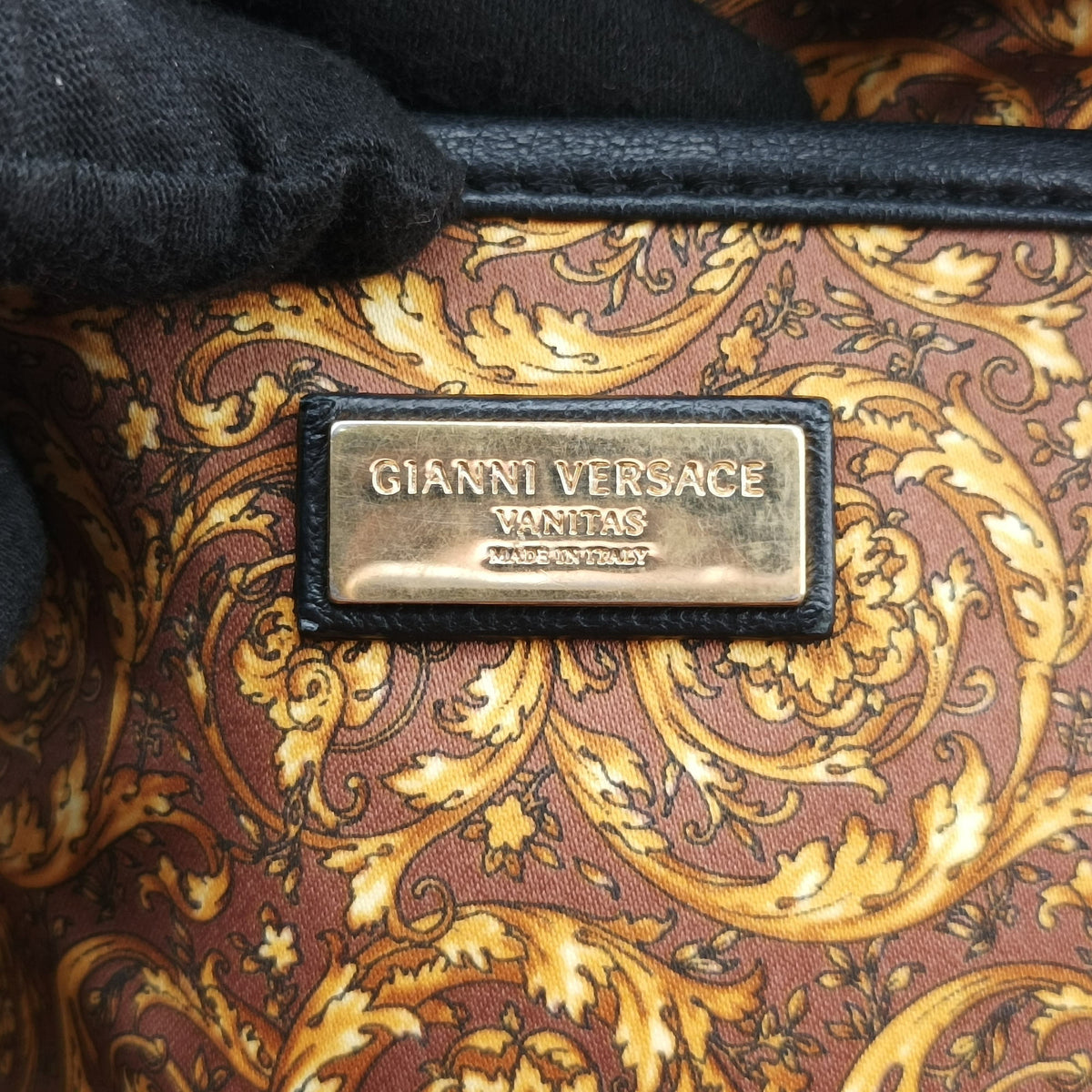 Pre-owned VERSACE Medusa Demetra Vanitas Satchel Black Leather  shoulderbag | stylenewstar