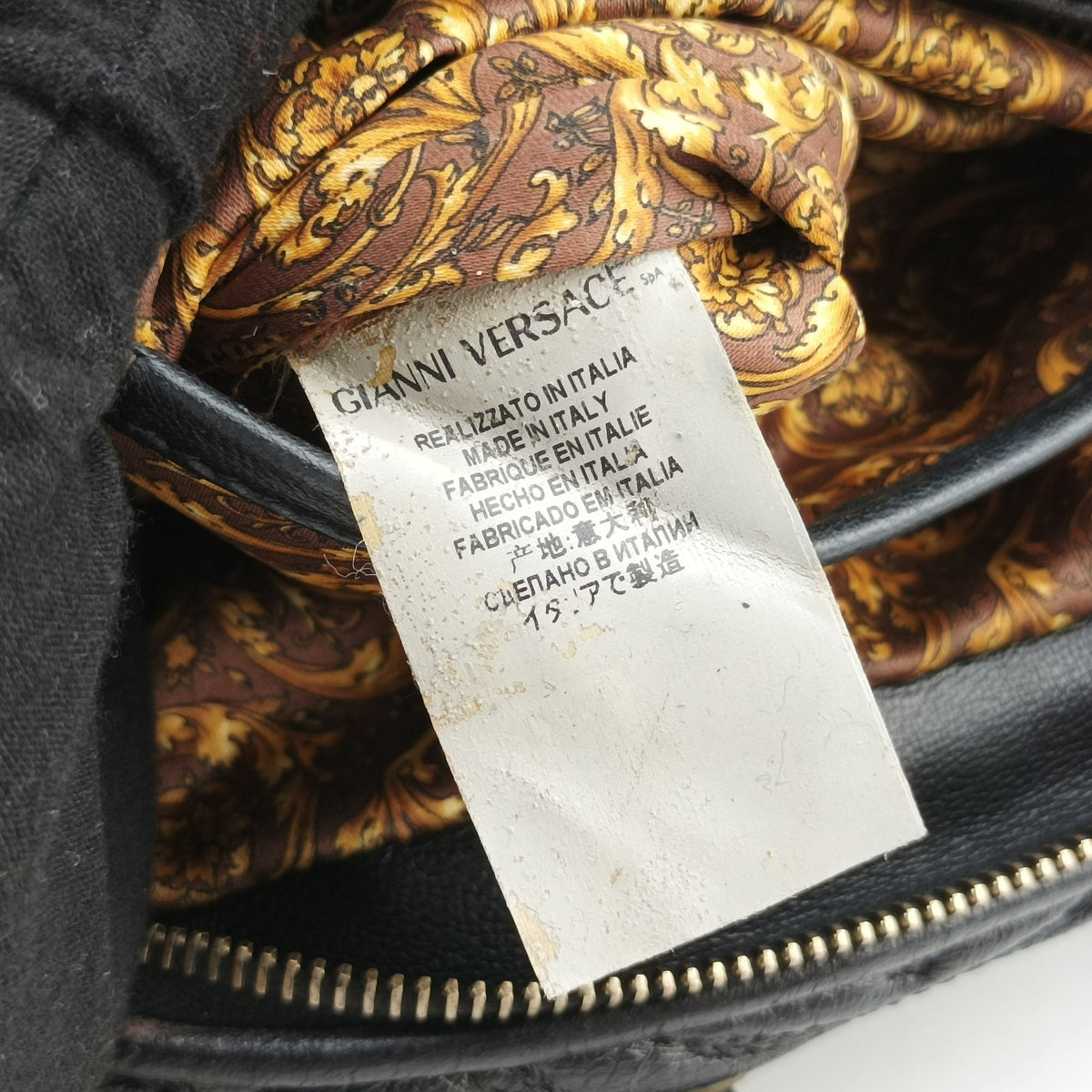 Pre-owned VERSACE Medusa Demetra Vanitas Satchel Black Leather  shoulderbag | stylenewstar