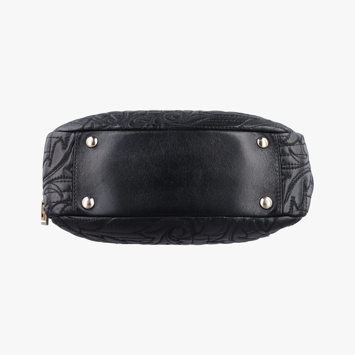 Pre-owned VERSACE Medusa Demetra Vanitas Satchel Black Leather  shoulderbag | stylenewstar