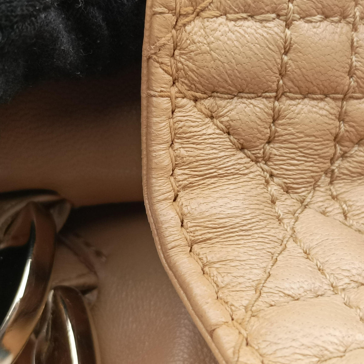Pre-owned Christian Dior Cannage stitching Camel Lambskin  handbag | stylenewstar