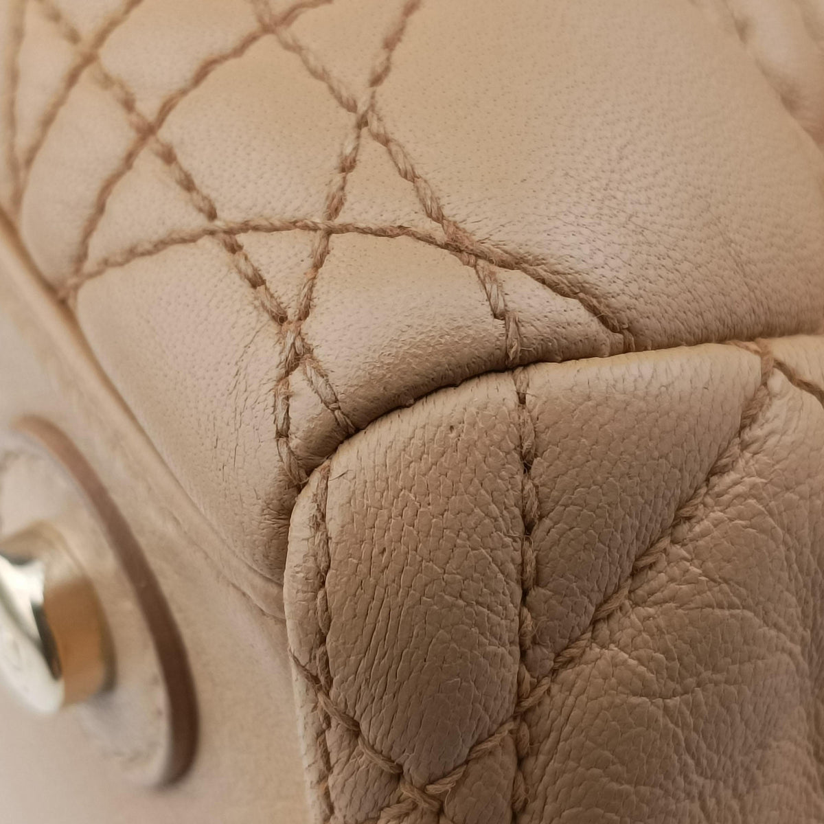 Pre-owned Christian Dior Cannage stitching Camel Lambskin  handbag | stylenewstar