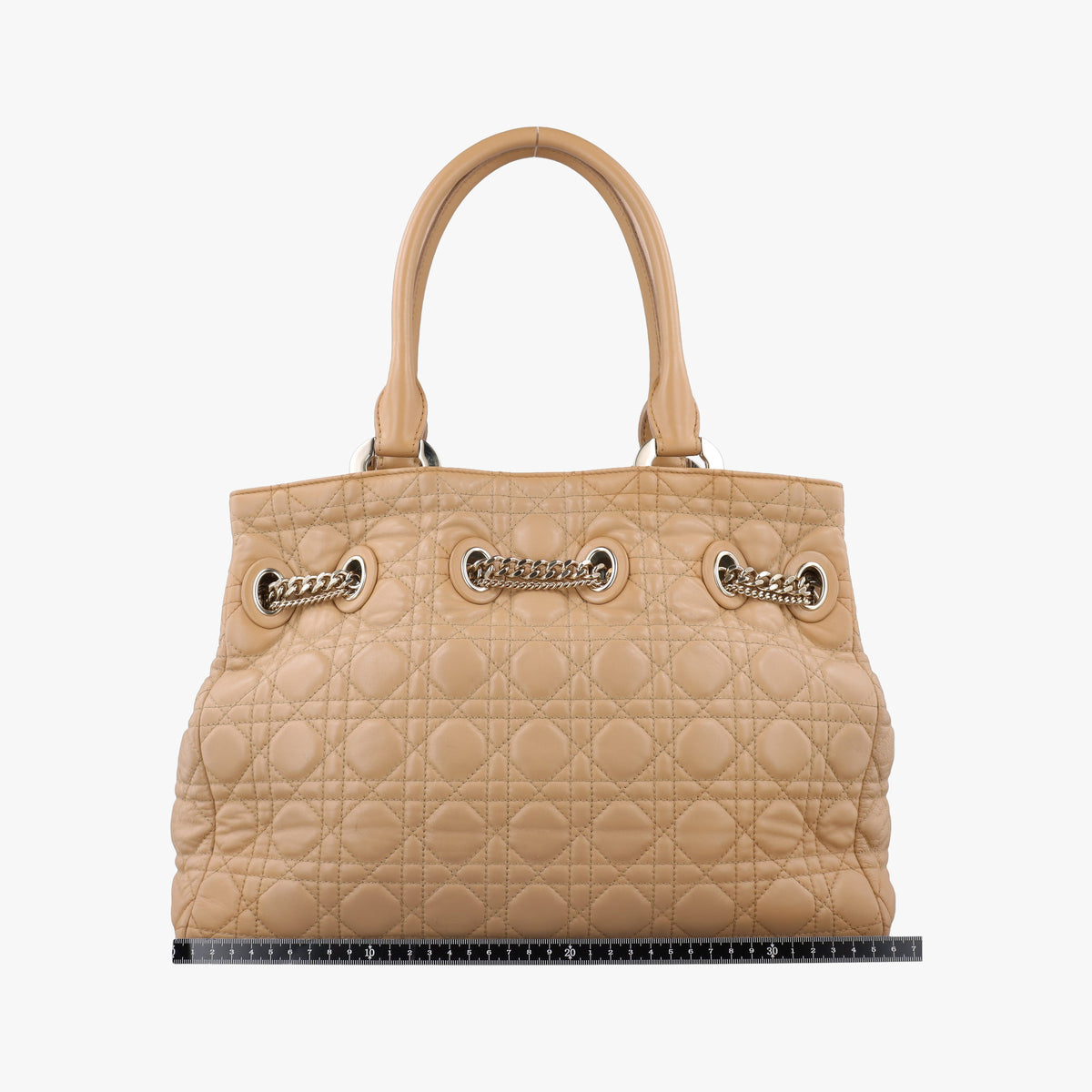 Pre-owned Christian Dior Cannage stitching Camel Lambskin  handbag | stylenewstar