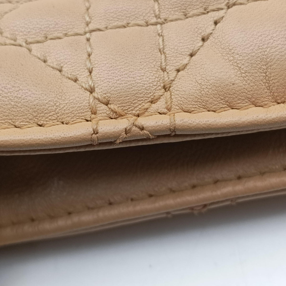 Pre-owned Christian Dior Cannage stitching Camel Lambskin  handbag | stylenewstar