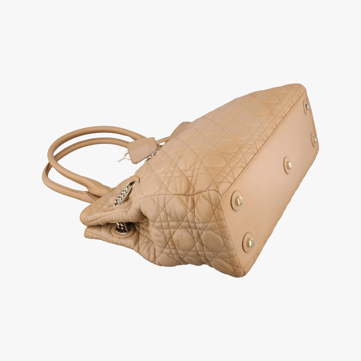 Pre-owned Christian Dior Cannage stitching Camel Lambskin  handbag | stylenewstar