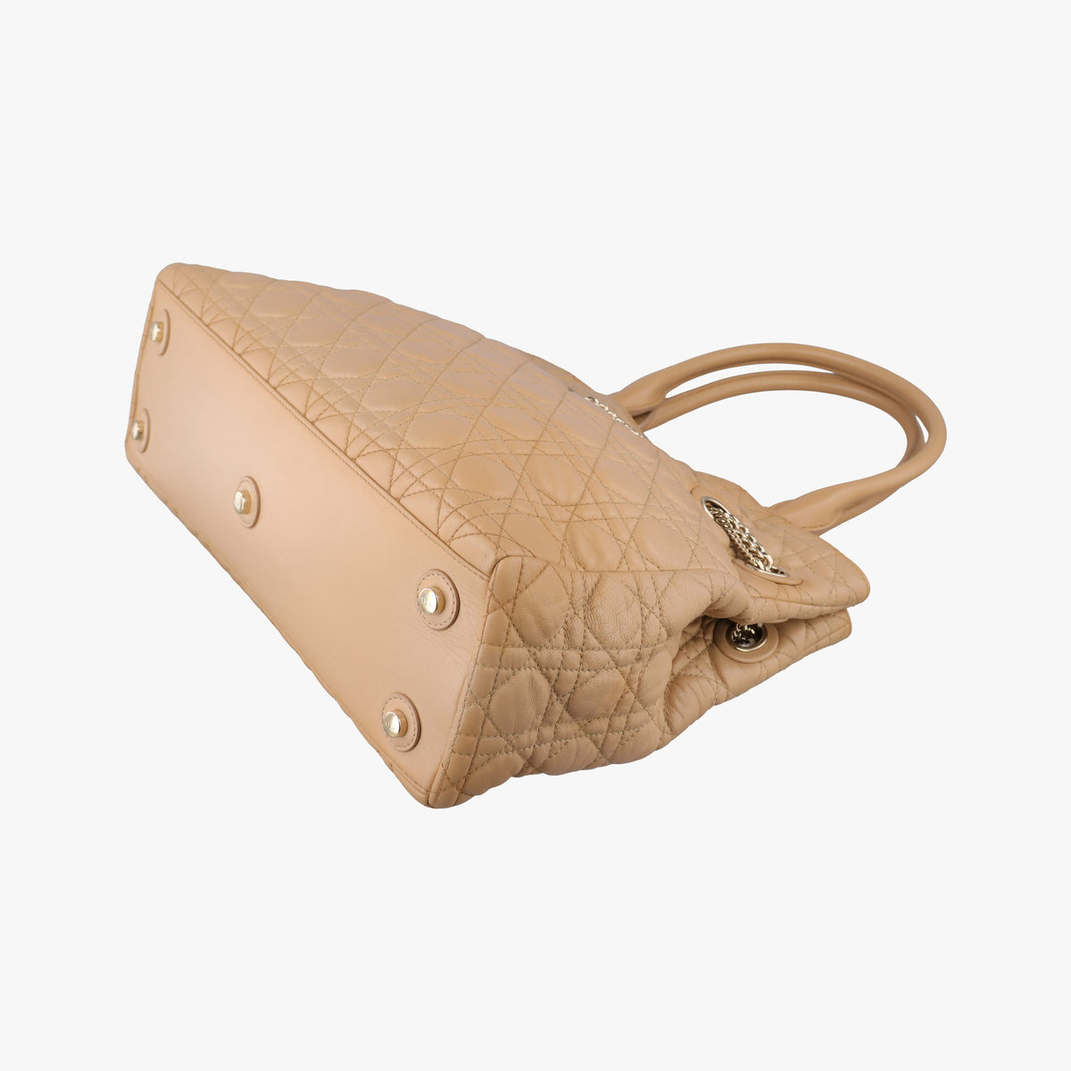 Pre-owned Christian Dior Cannage stitching Camel Lambskin  handbag | stylenewstar
