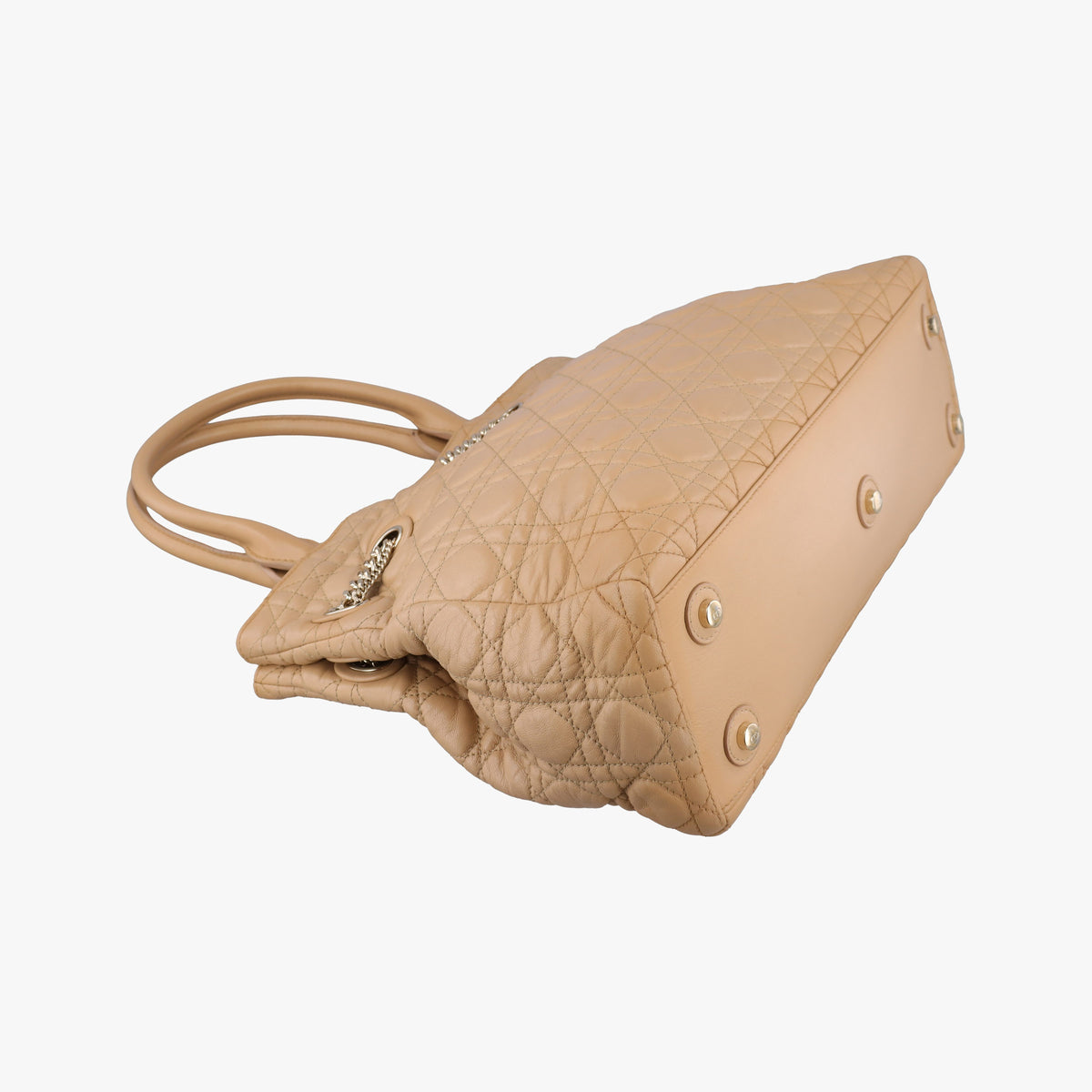 Pre-owned Christian Dior Cannage stitching Camel Lambskin  handbag | stylenewstar
