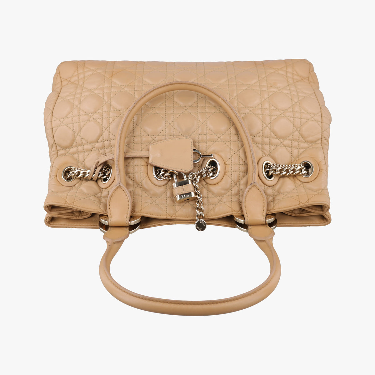 Pre-owned Christian Dior Cannage stitching Camel Lambskin  handbag | stylenewstar