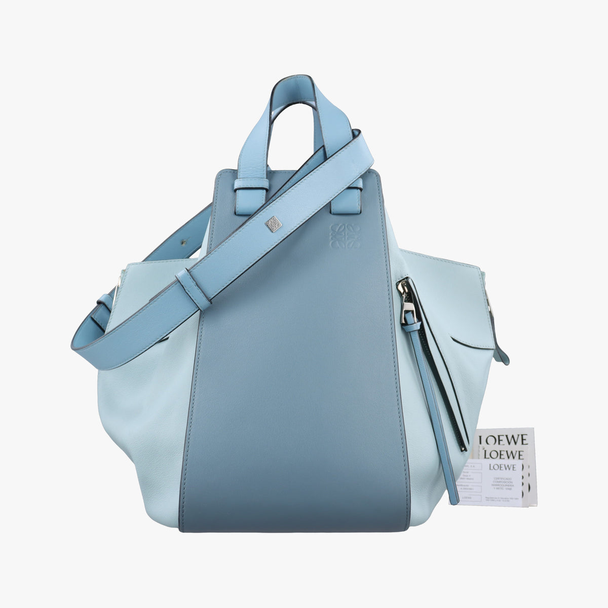 Pre-owned Loewe hammock Blue leather  shoulderbag | stylenewstar