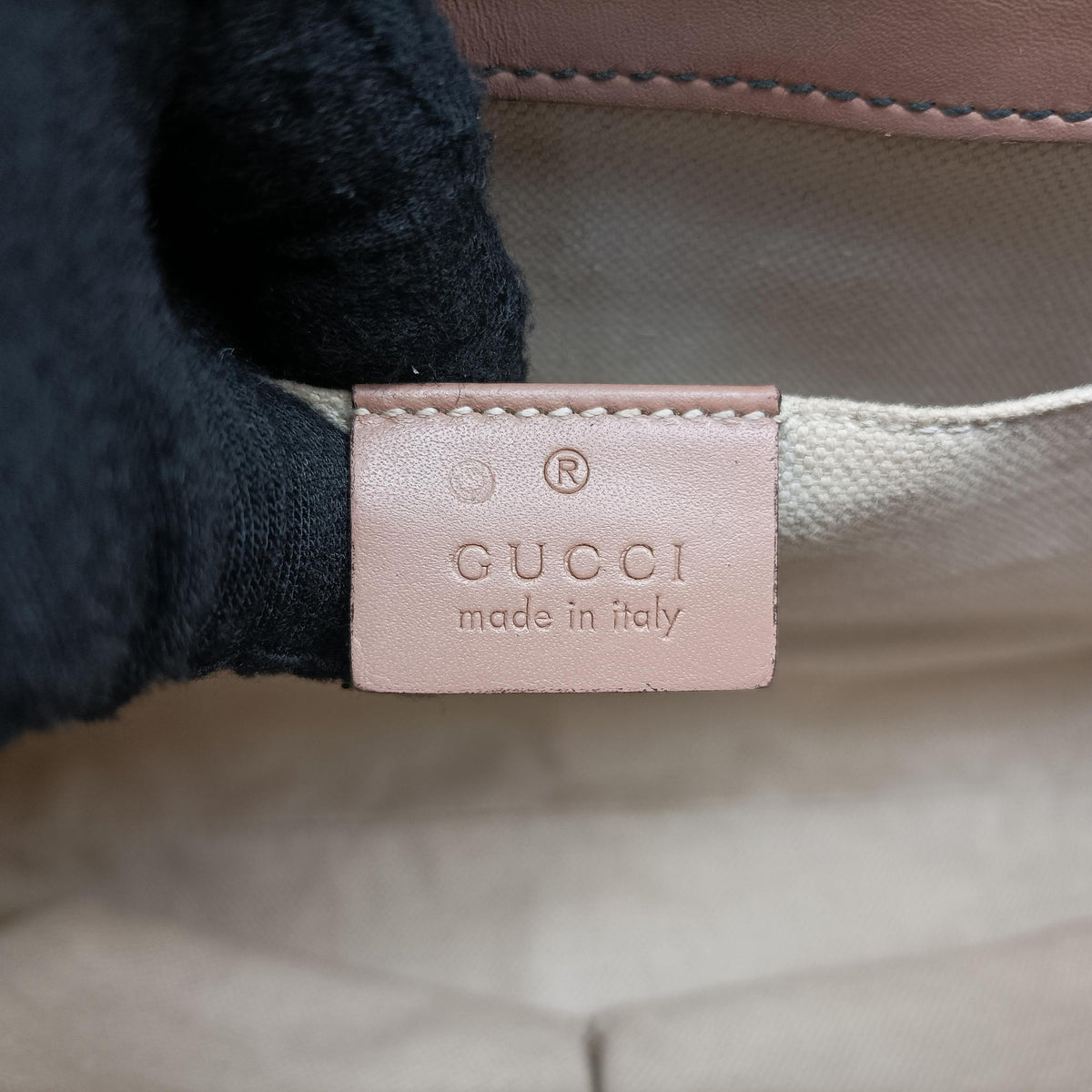 Pre-owned Gucci Emily Beige×pink canvas×leather 295402 shoulderbag | stylenewstar