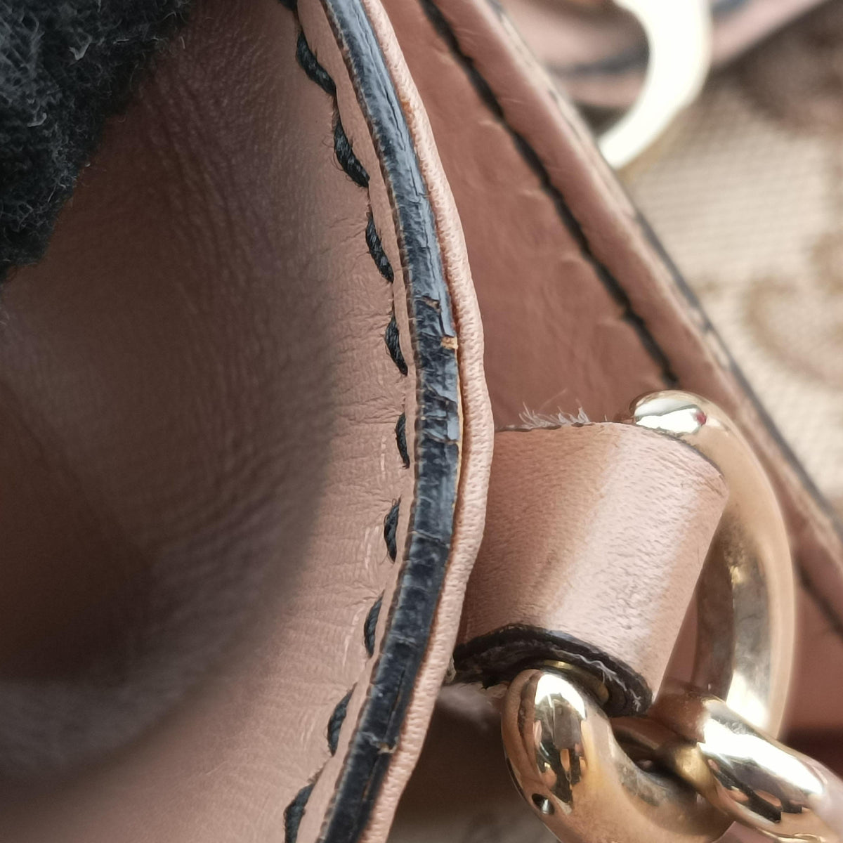 Pre-owned Gucci Emily Beige×pink canvas×leather 295402 shoulderbag | stylenewstar