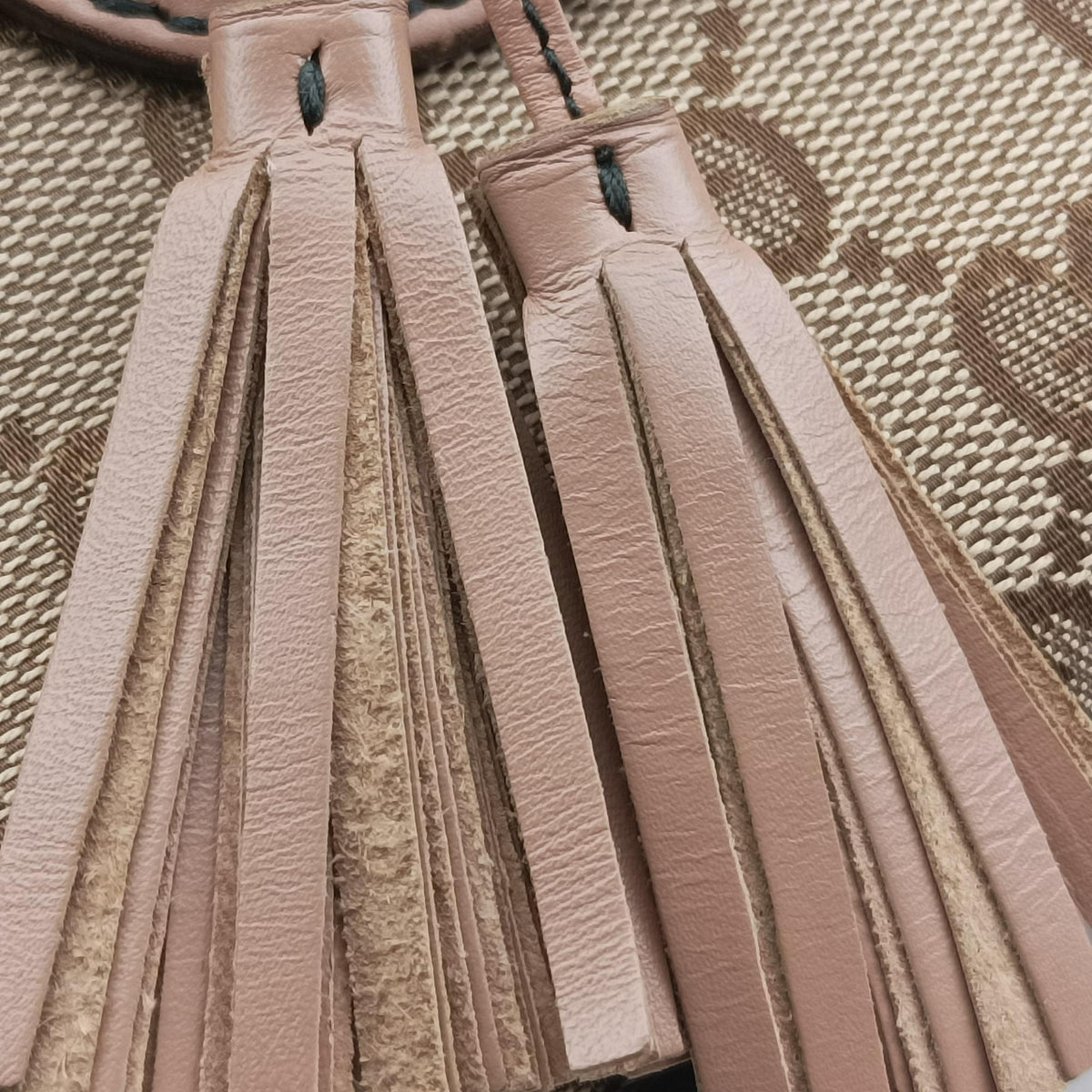 Pre-owned Gucci Emily Beige×pink canvas×leather 295402 shoulderbag | stylenewstar