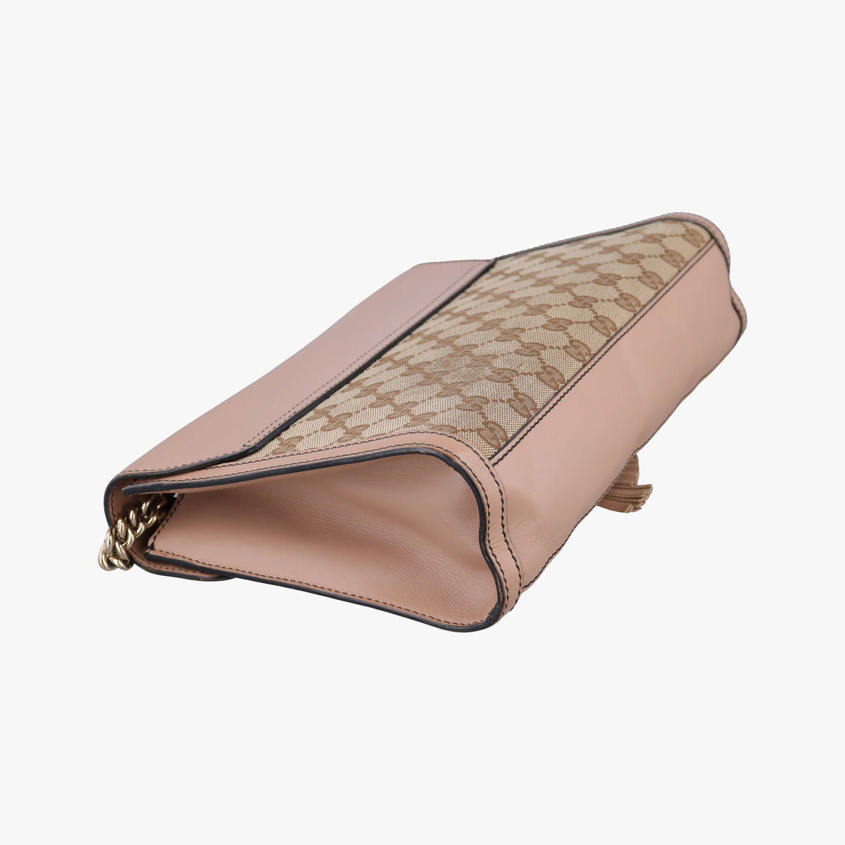 Pre-owned Gucci Emily Beige×pink canvas×leather 295402 shoulderbag | stylenewstar