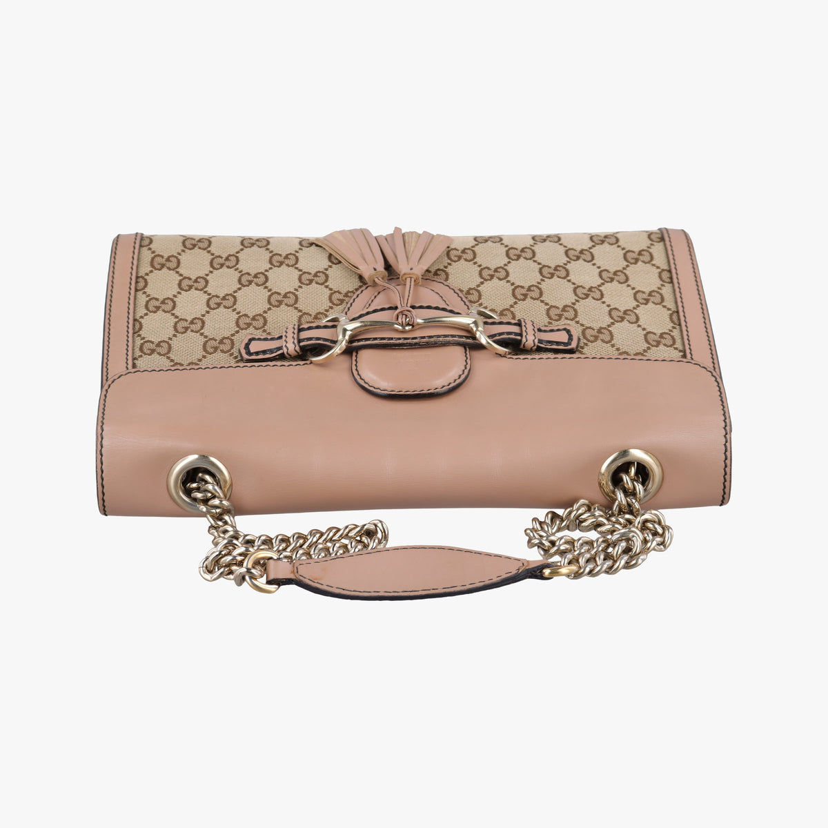 Pre-owned Gucci Emily Beige×pink canvas×leather 295402 shoulderbag | stylenewstar