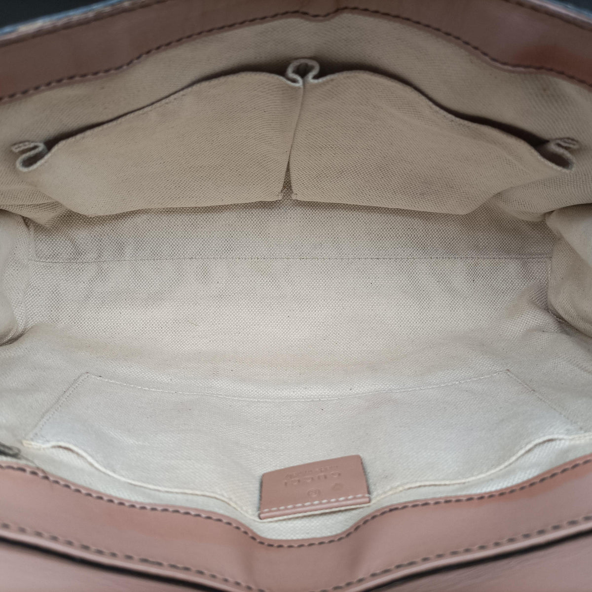 Pre-owned Gucci Emily Beige×pink canvas×leather 295402 shoulderbag | stylenewstar