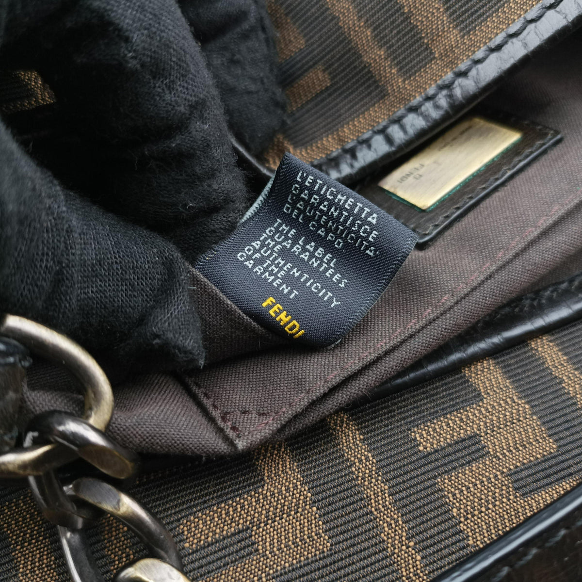 Vintage Fendi B bag zucca Brown×Black Canvas×Leather 8BR551 shoulderbag | stylenewstar