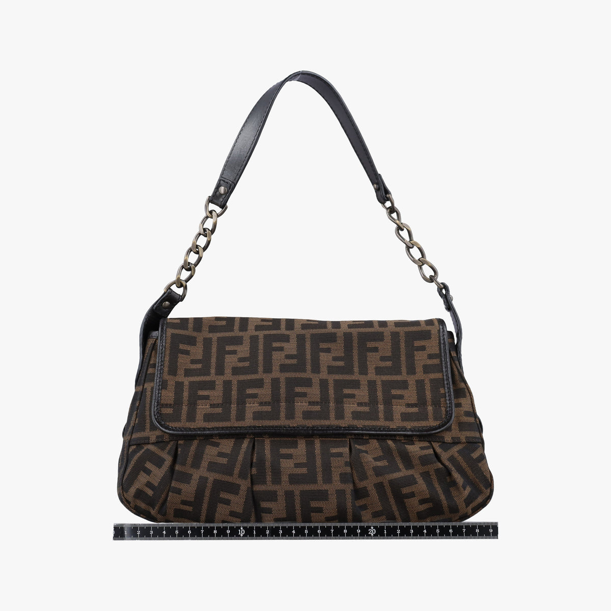 Vintage Fendi B bag zucca Brown×Black Canvas×Leather 8BR551 shoulderbag | stylenewstar