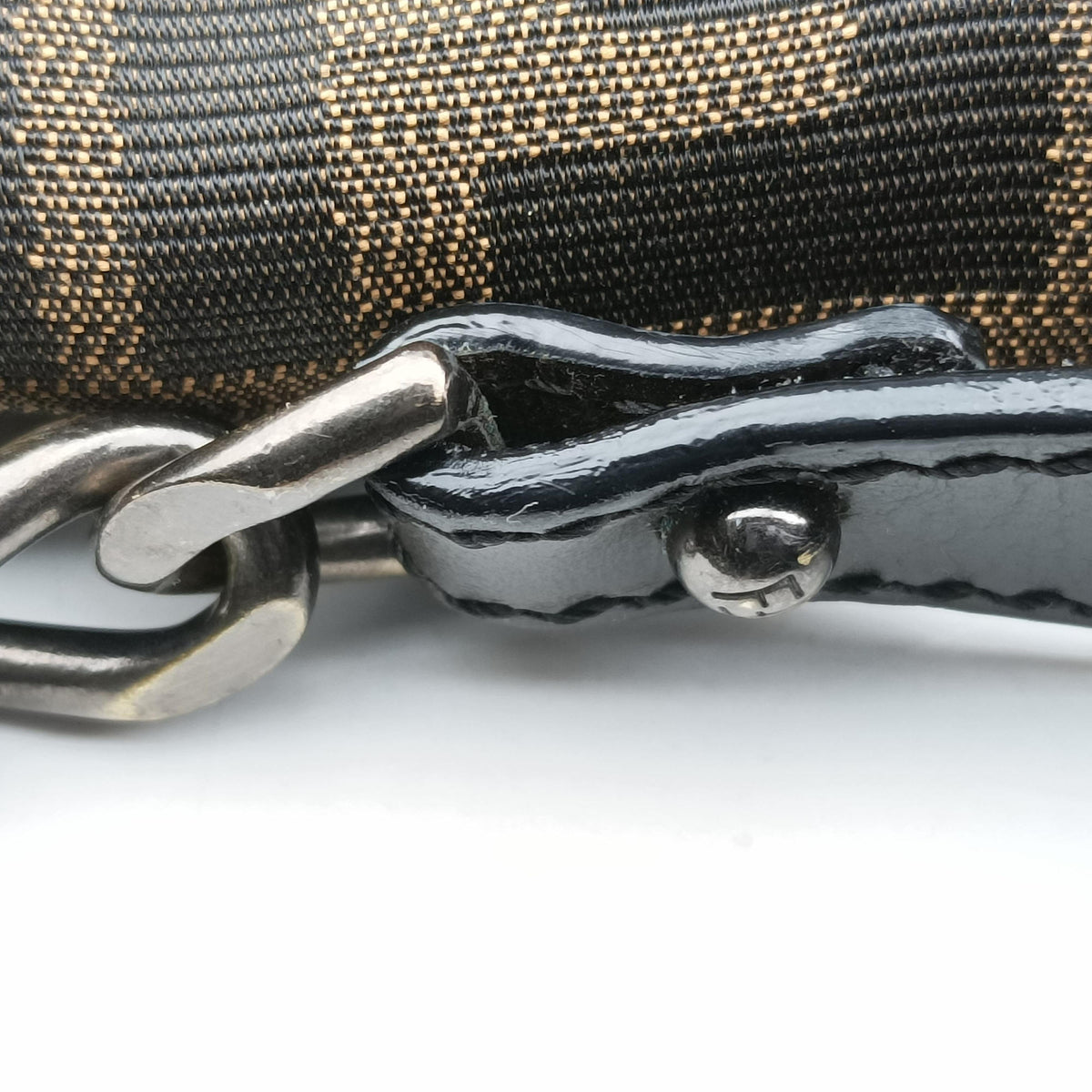 Vintage Fendi B bag zucca Brown×Black Canvas×Leather 8BR551 shoulderbag | stylenewstar