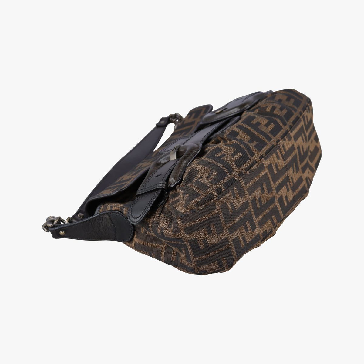 Vintage Fendi B bag zucca Brown×Black Canvas×Leather 8BR551 shoulderbag | stylenewstar