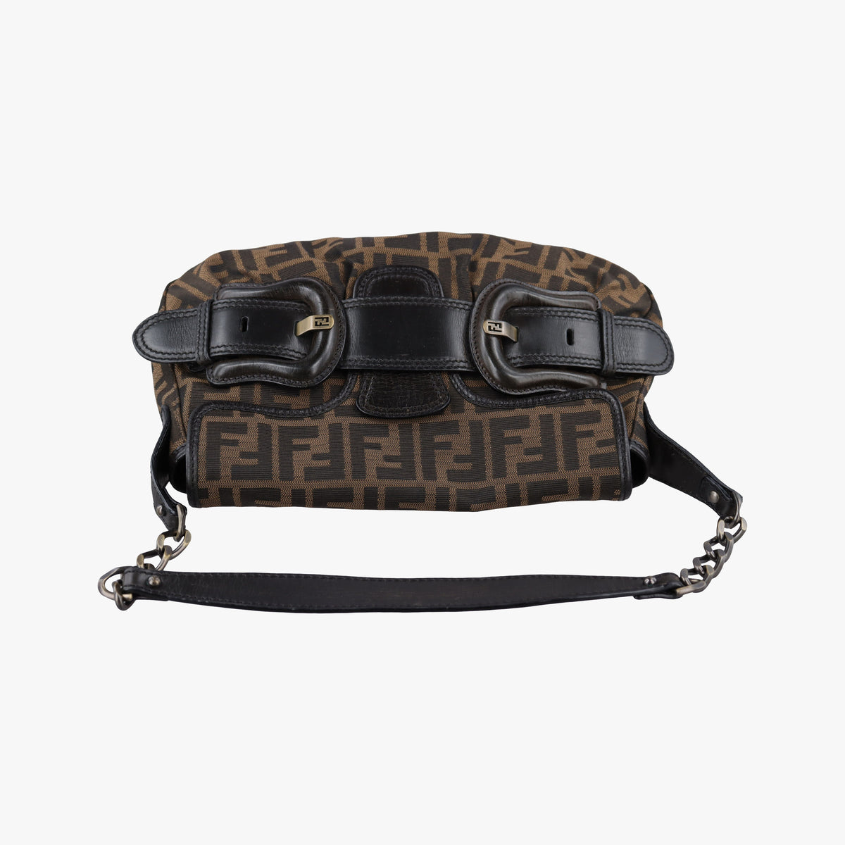 Vintage Fendi B bag zucca Brown×Black Canvas×Leather 8BR551 shoulderbag | stylenewstar