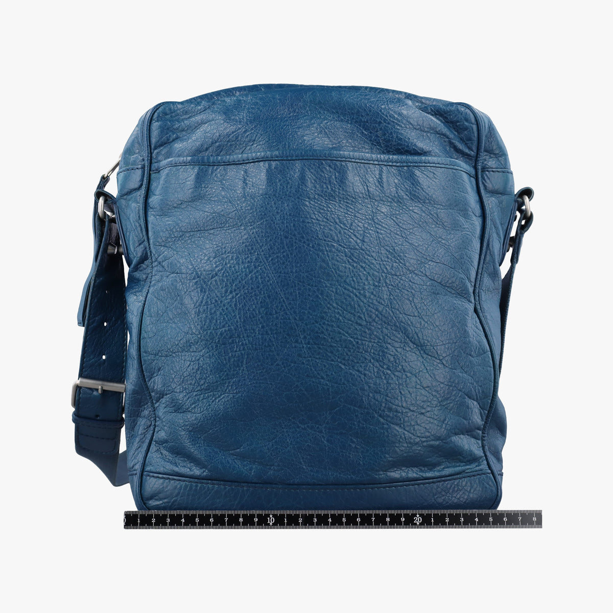 Pre-owned Balenciaga Classical Music Reporter Blue Leather  shoulderbag | stylenewstar