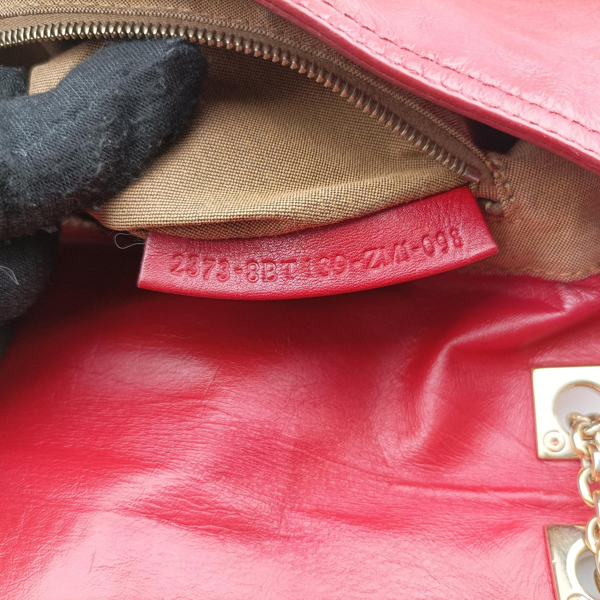 Pre-owned Fendi Baguette Chain Flap Red Leather 8BT129 shoulderbag | stylenewstar