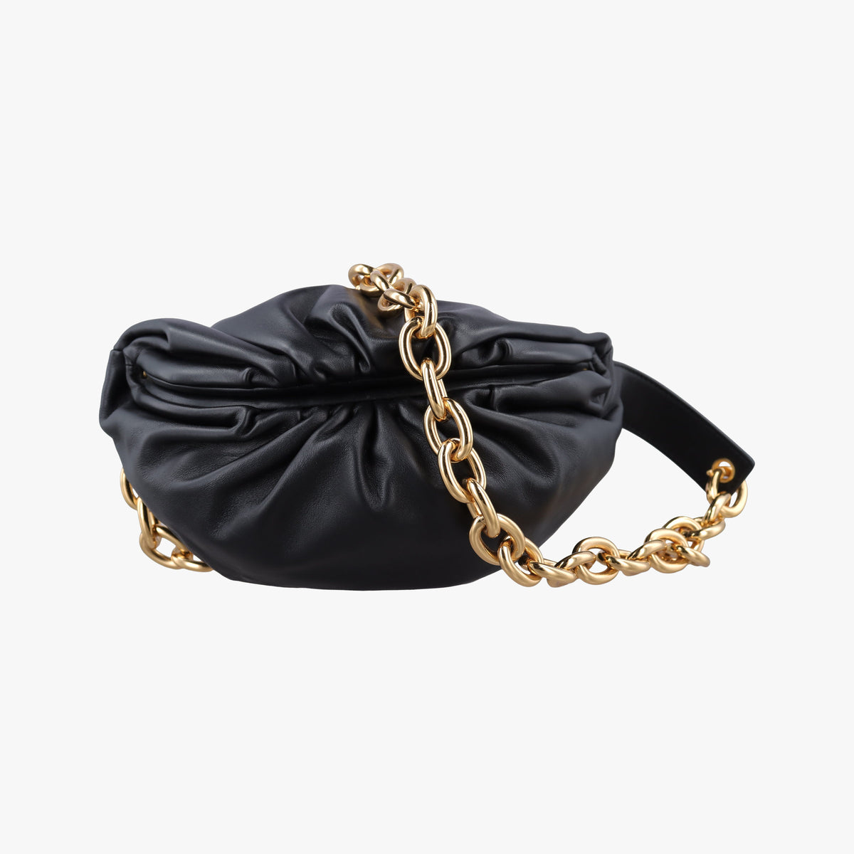Secondhand Bottega Veneta The Chain Pouch Black Leather  bum bag/waist bag | stylenewstar