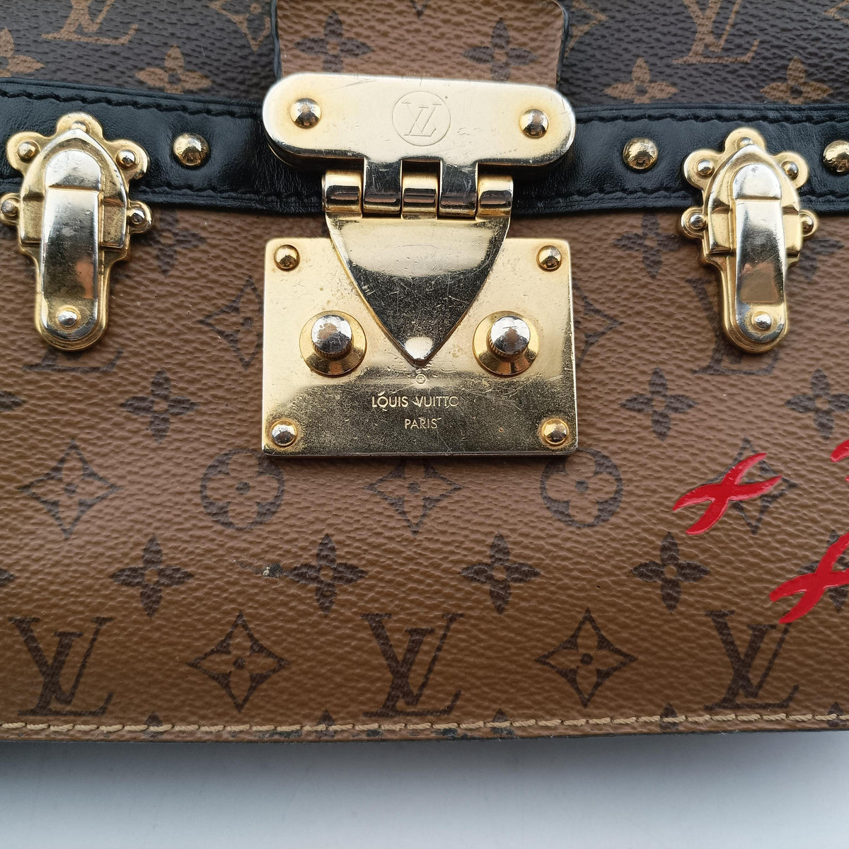 Secondhand Louis Vuitton Trunk Clutch Brown Monogram canvas x calfskin M43596 shoulderbag | stylenewstar