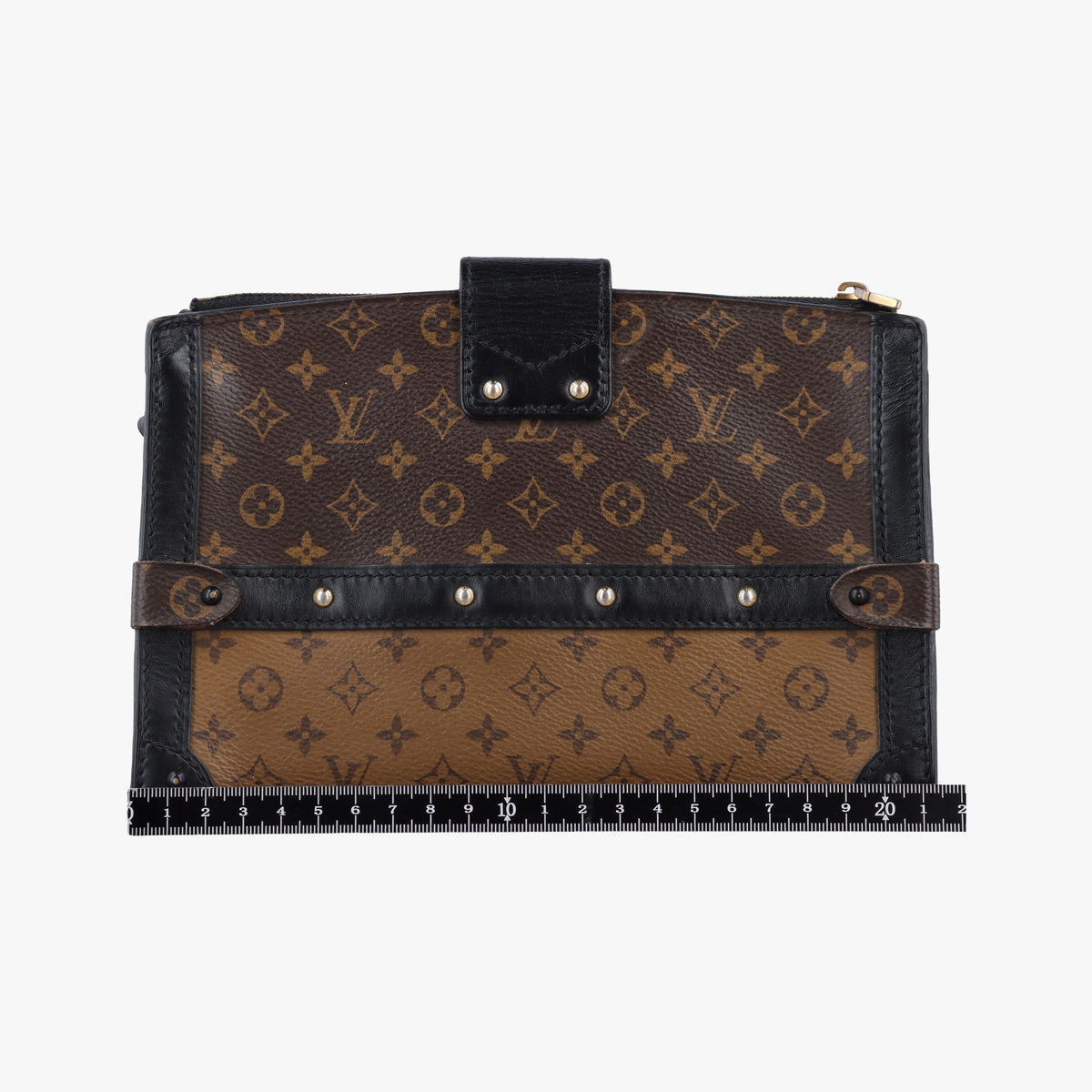 Secondhand Louis Vuitton Trunk Clutch Brown Monogram canvas x calfskin M43596 shoulderbag | stylenewstar