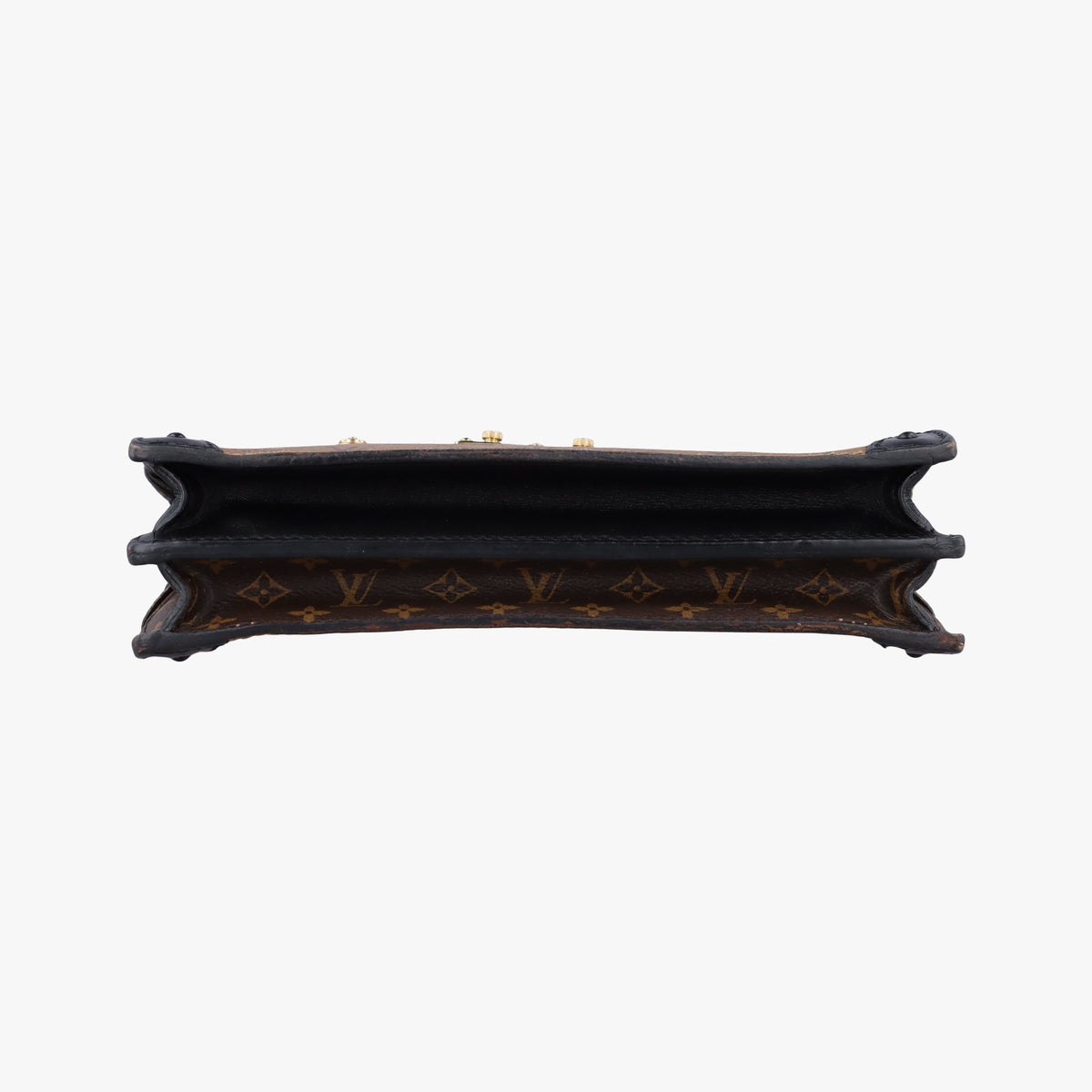 Secondhand Louis Vuitton Trunk Clutch Brown Monogram canvas x calfskin M43596 shoulderbag | stylenewstar