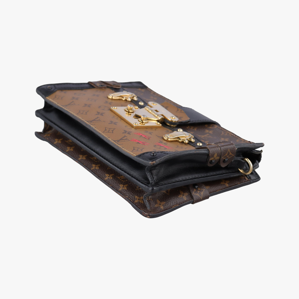 Secondhand Louis Vuitton Trunk Clutch Brown Monogram canvas x calfskin M43596 shoulderbag | stylenewstar