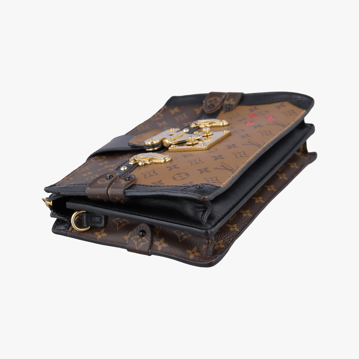 Secondhand Louis Vuitton Trunk Clutch Brown Monogram canvas x calfskin M43596 shoulderbag | stylenewstar