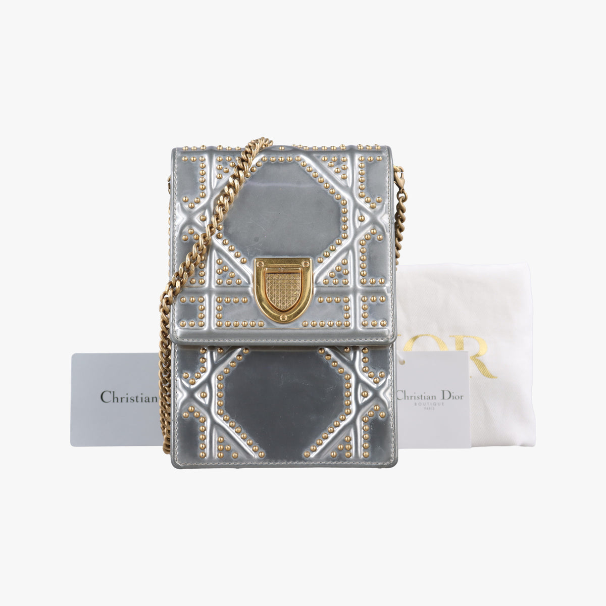 Vintage Christian Dior Diorama Silver Patent  shoulderbag | stylenewstar
