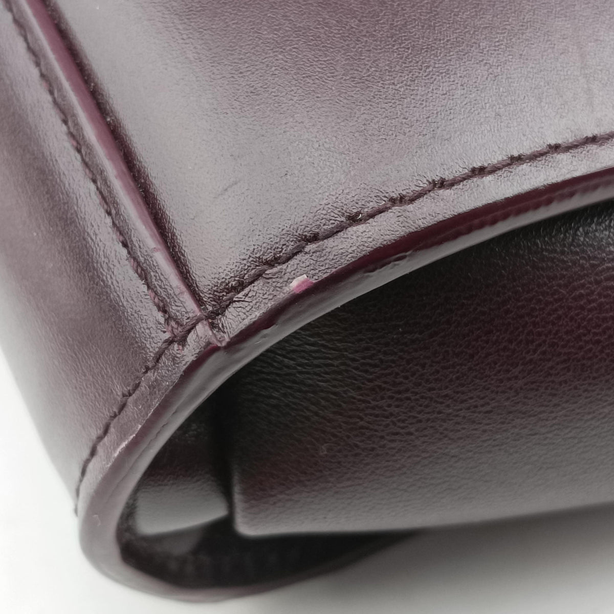Pre-owned Bottega Veneta The Clip Burgundy Leather  shoulderbag | stylenewstar