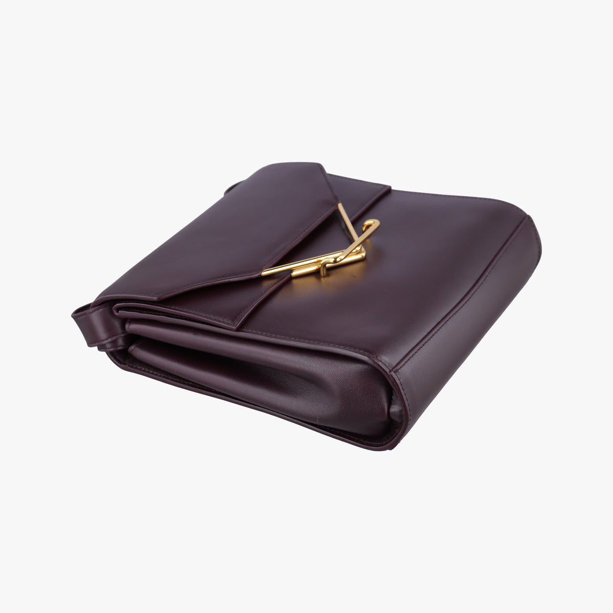 Pre-owned Bottega Veneta The Clip Burgundy Leather  shoulderbag | stylenewstar