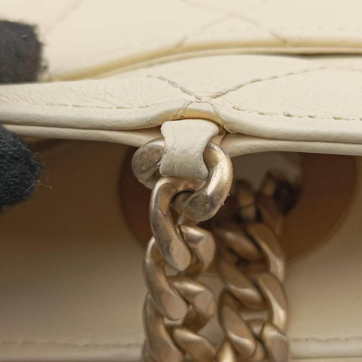 Vintage Chanel CC Button Timeless Wristlet Clutch Bag Beige lambskin AS0178 handbag | stylenewstar